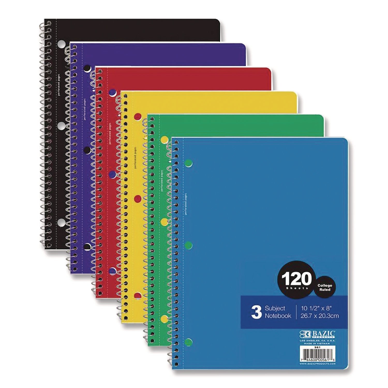 bazic-r-products-spiral-notebooks-3-subjects-medium-college-rule-randomly-assorted-cover-colors-120-10-5-x-8-sheets-baz561_1