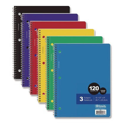 bazic-r-products-spiral-notebooks-3-subjects-medium-college-rule-randomly-assorted-cover-colors-120-10-5-x-8-sheets-baz561_1