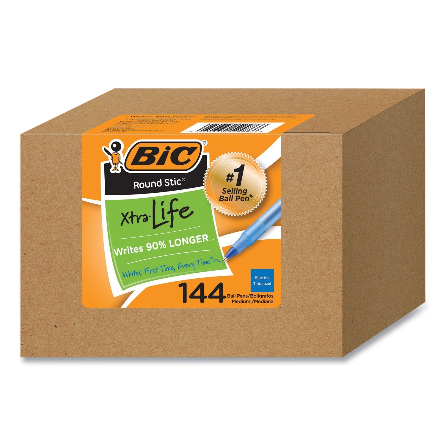 round-stic-xtra-life-ballpoint-pen-stick-medium-1-mm-blue-ink-translucent-blue-barrel-144-pack-bicgsm144azblu_1