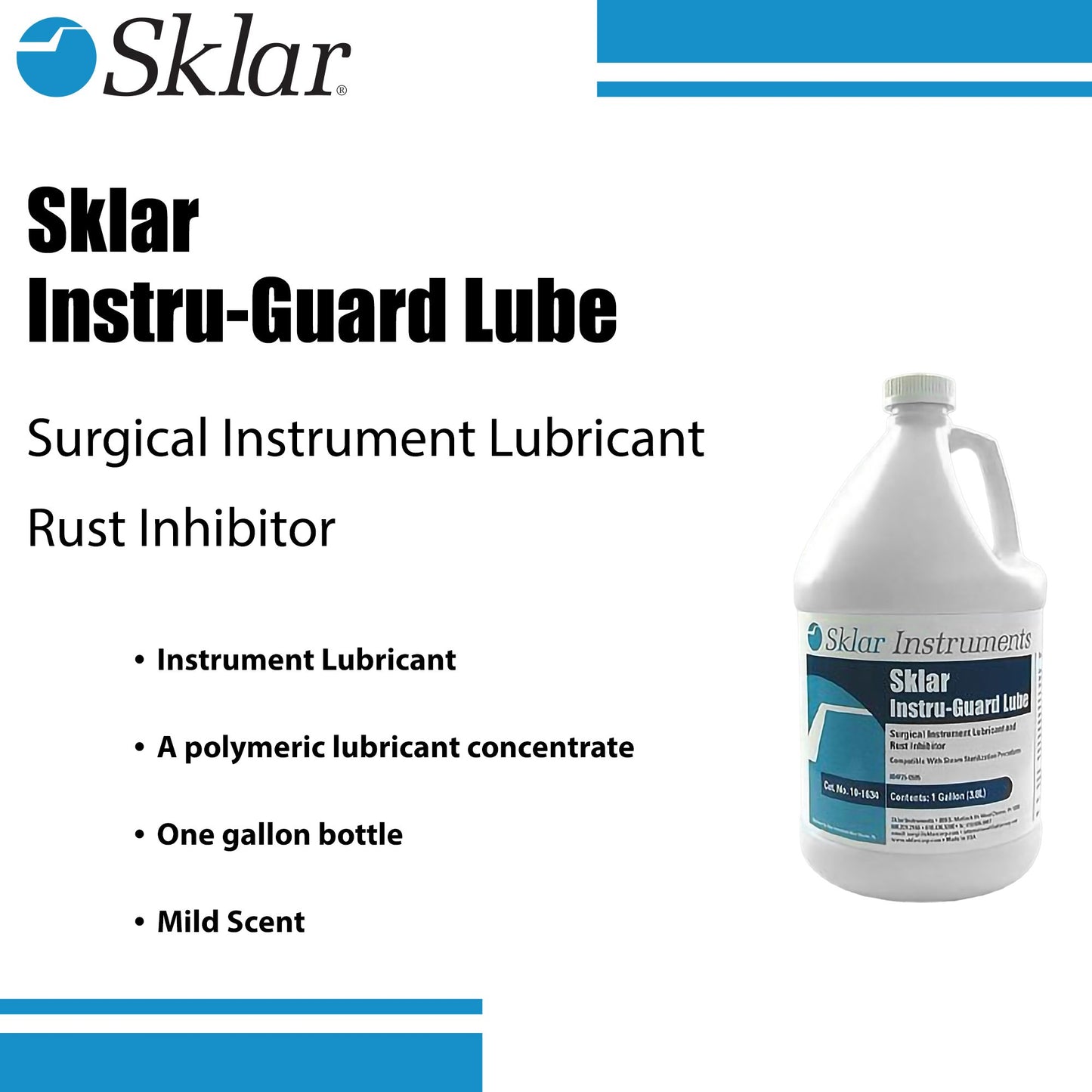 Sklar Instru-Guard™ Lube Instrument Lubricant Liquid Concentrate 1 gal. Jug Mild Scent (146731_GL)