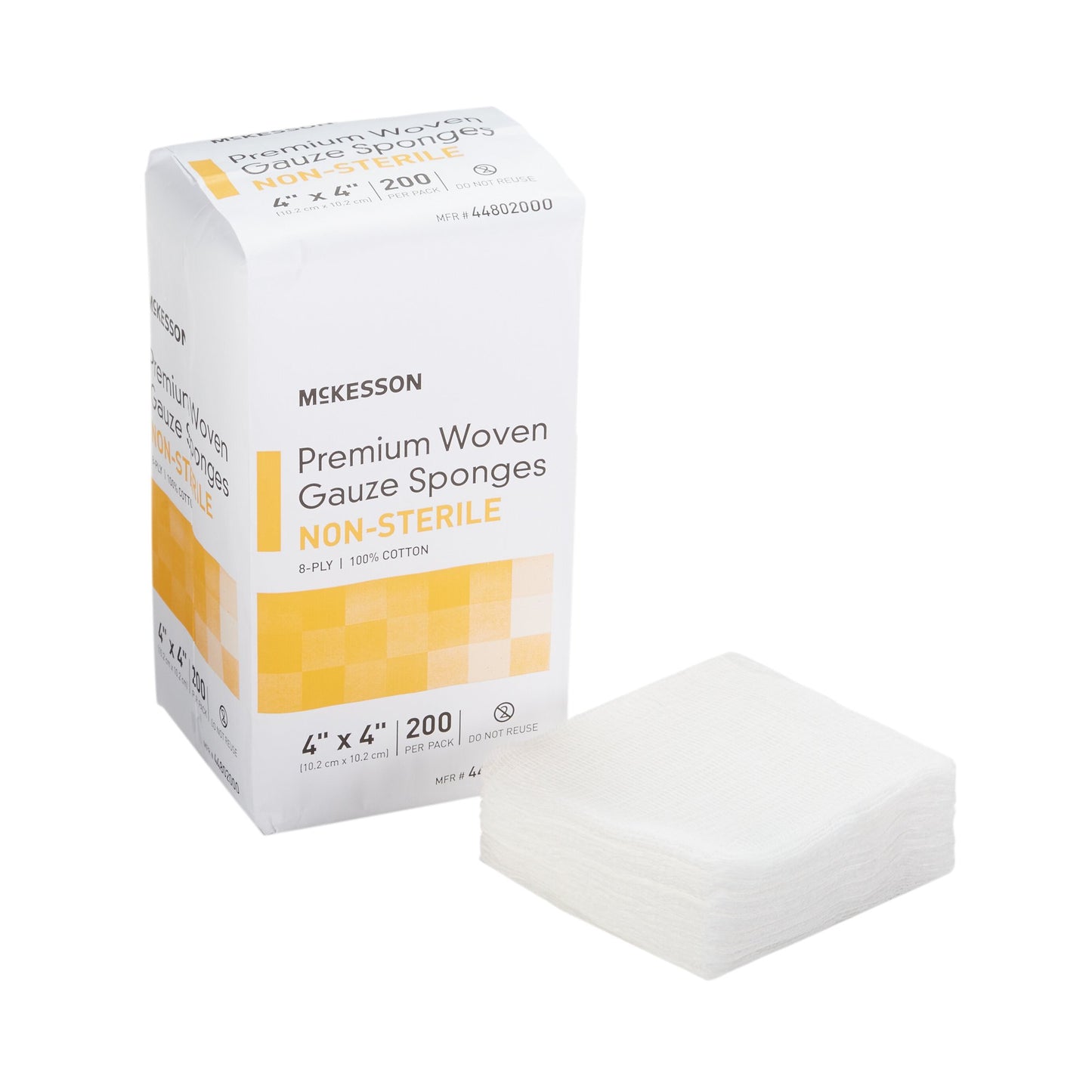 McKesson Gauze Sponge 4 X 4 Inch 8-Ply NonSterile 200 per Pack (446041_PK)