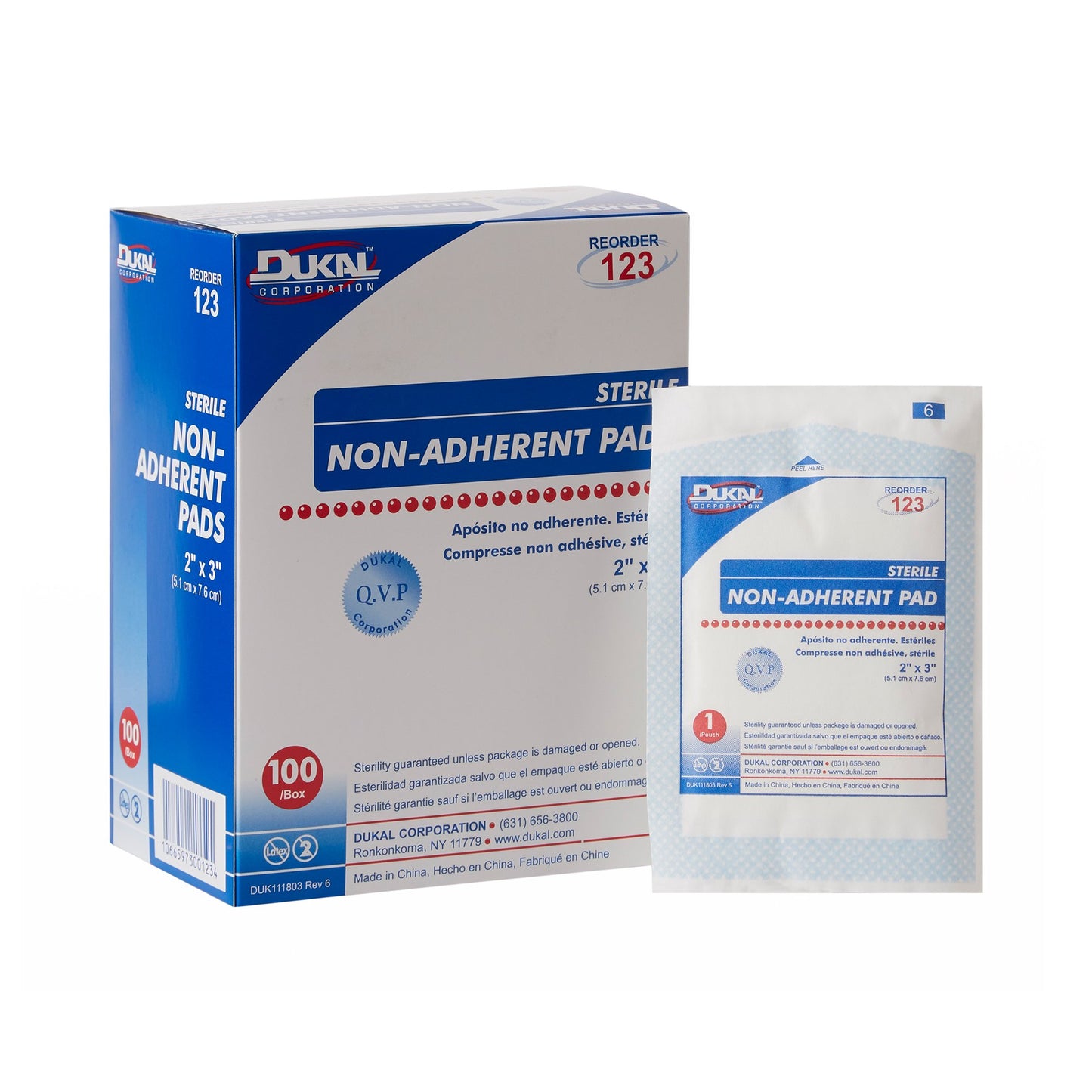 Dukal™ Non-Adherent Dressing 2 X 3 Inch Sterile 1 per Pack (327221_BX)