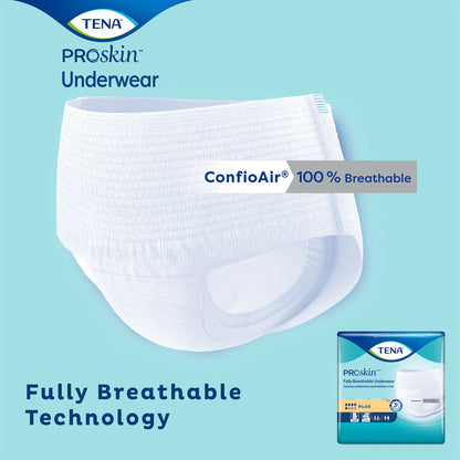 TENA® ProSkin™ Plus Unisex Adult Absorbent Underwear Pull On with Tear Away Seams Large Disposable Moderate Absorbency (1182393_CS)
