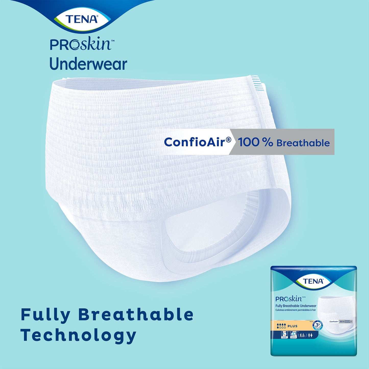 TENA® ProSkin™ Plus Unisex Adult Absorbent Underwear Pull On with Tear Away Seams Large Disposable Moderate Absorbency (1182393_PK)