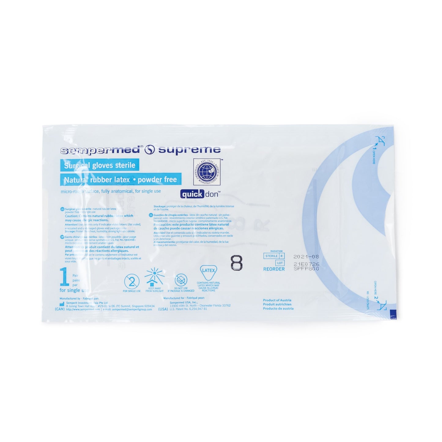 Sempermed® Supreme Surgical Glove Size 8 Sterile Latex Standard Cuff Length Fully Textured Ivory Not Chemo Approved (554115_BX)