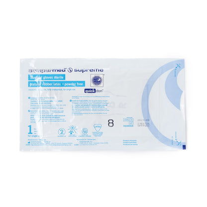 Sempermed® Supreme Surgical Glove Size 8 Sterile Latex Standard Cuff Length Fully Textured Ivory Not Chemo Approved (554115_BX)