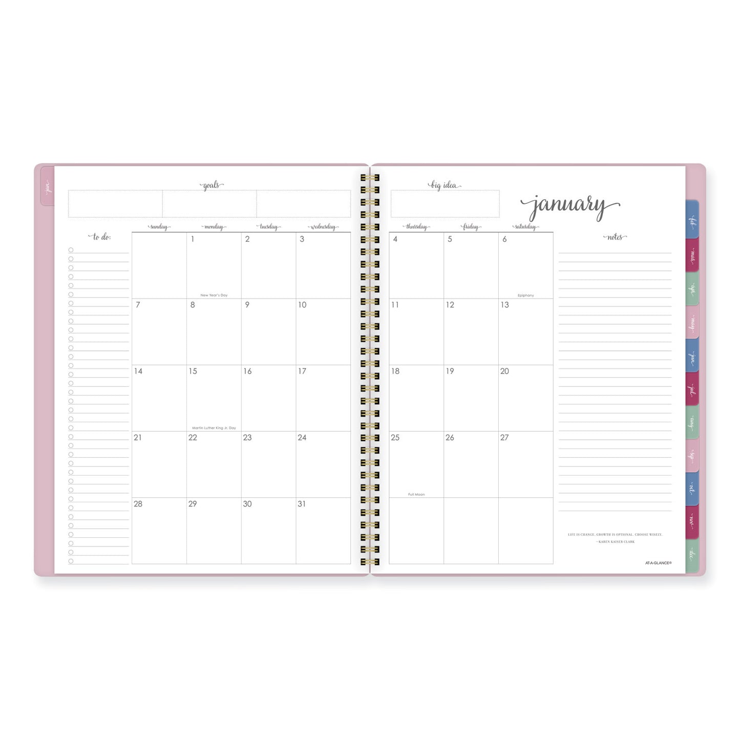 AT-A-GLANCE® Harmony Weekly/Monthly Poly Planner, 11 x 9.38, Pink Cover, 13-Month: Jan 2026 to Jan 2027 (AAG109990527)