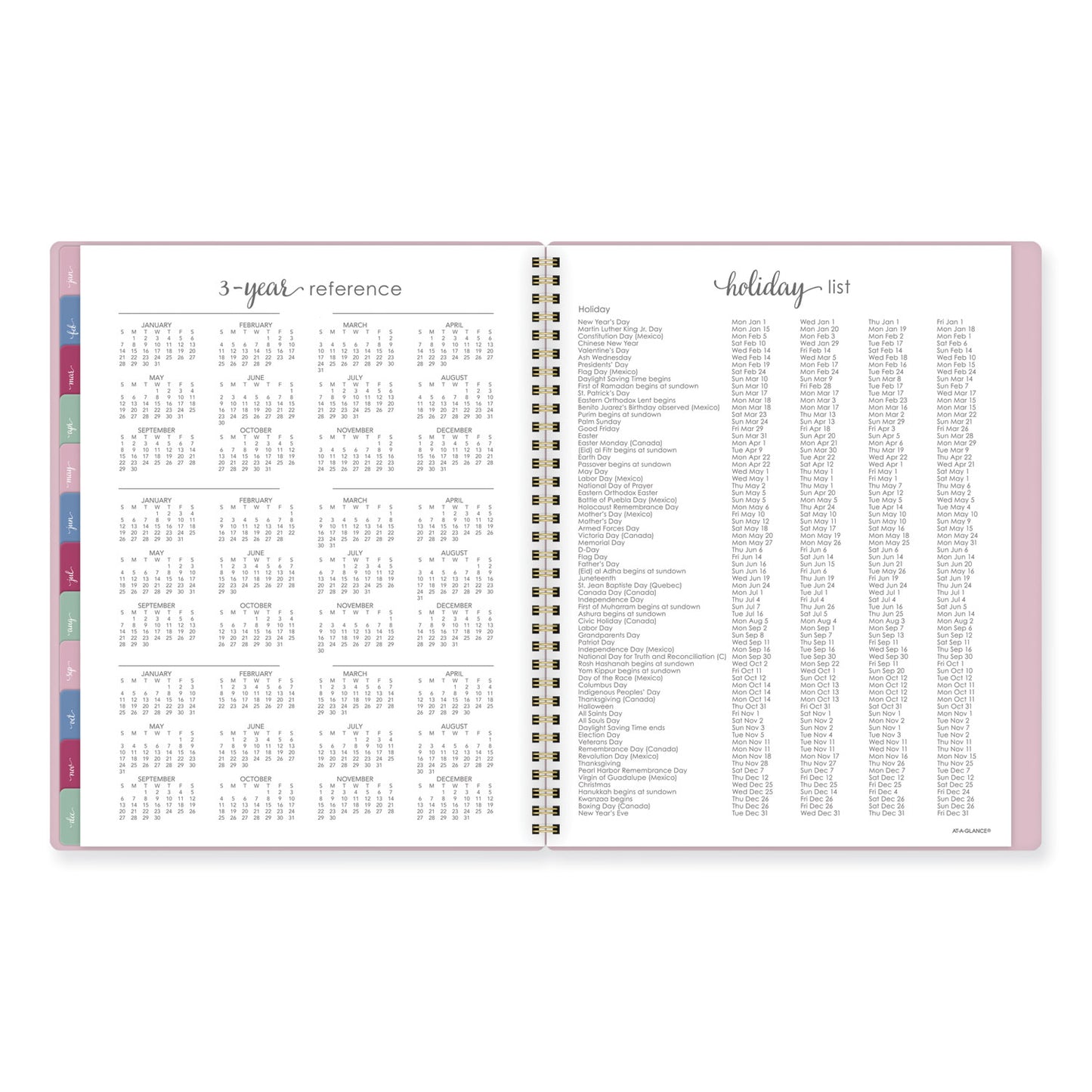 AT-A-GLANCE® Harmony Weekly/Monthly Poly Planner, 11 x 9.38, Pink Cover, 13-Month: Jan 2026 to Jan 2027 (AAG109990527)