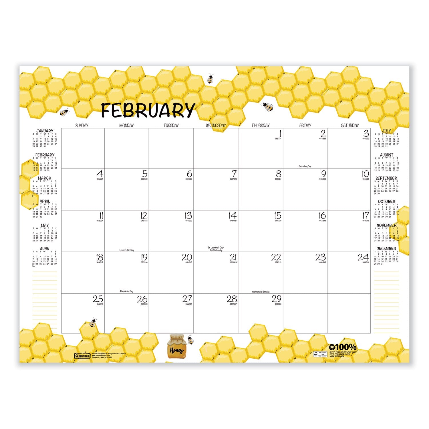 house-of-doolittle-recycled-honeycomb-desk-pad-calendar-num-hod156_3