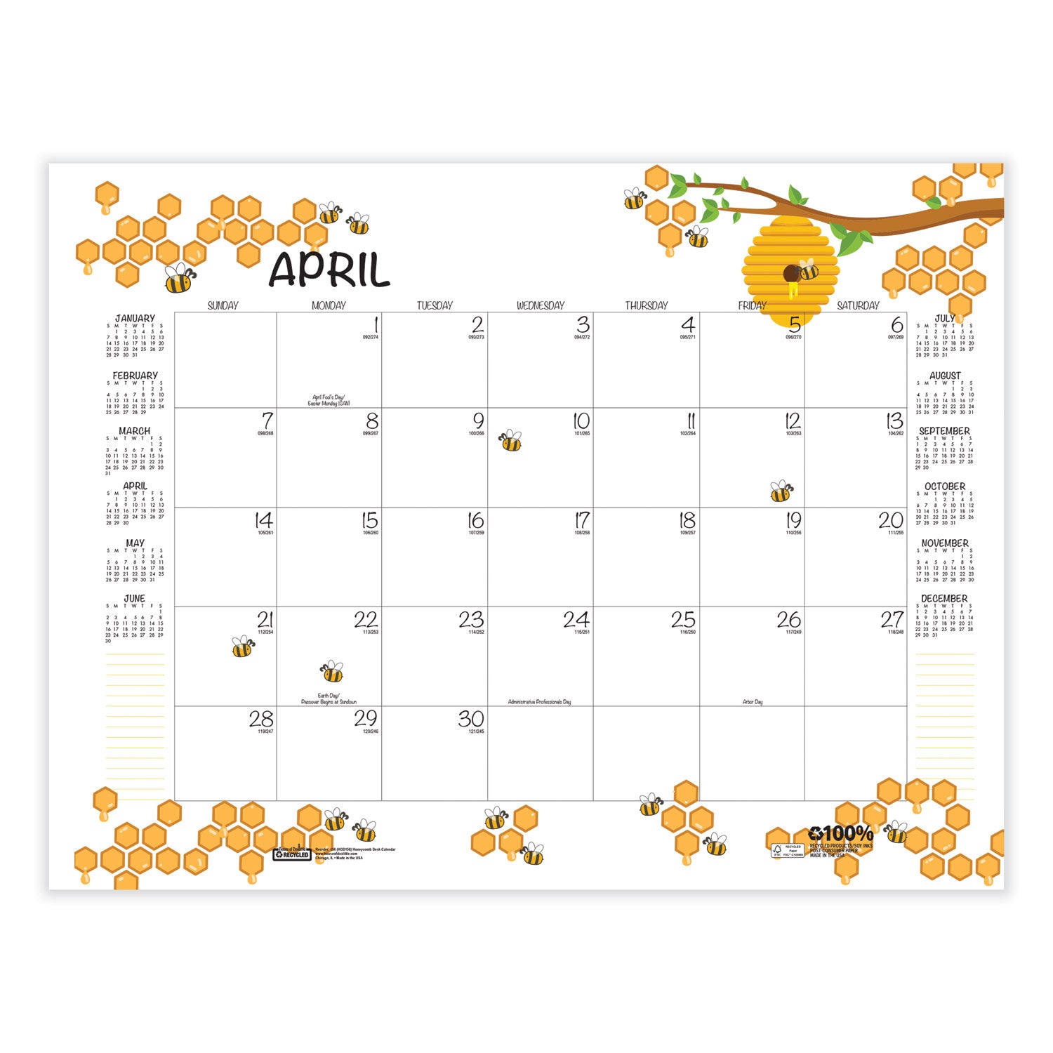 house-of-doolittle-recycled-honeycomb-desk-pad-calendar-num-hod156_5