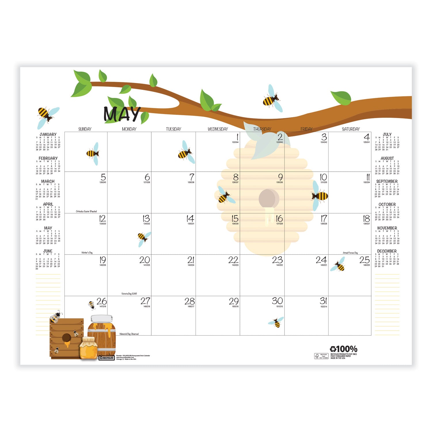 house-of-doolittle-recycled-honeycomb-desk-pad-calendar-num-hod156_6