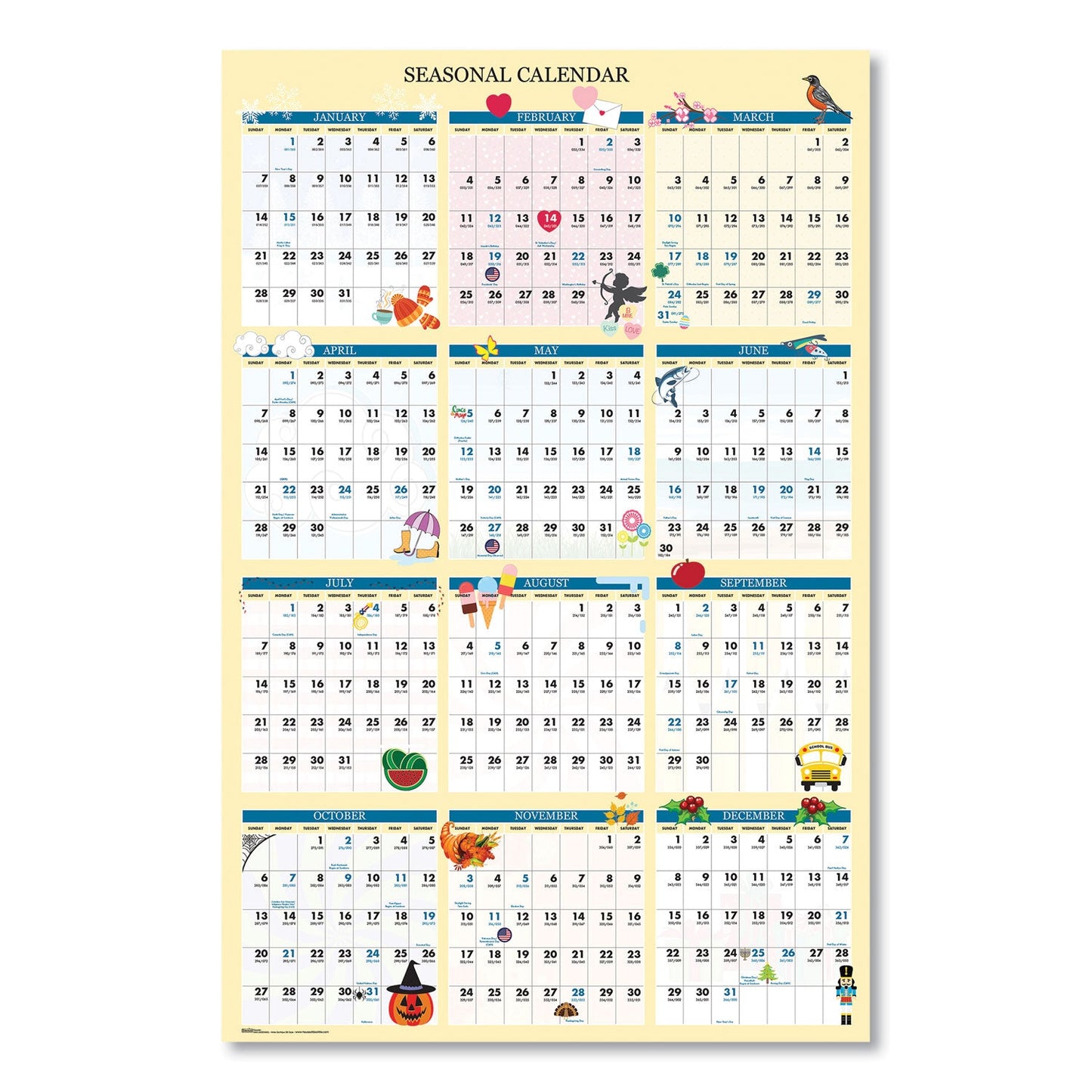 house-of-doolittle-recycled-seasonal-laminated-wall-calendar-num-hod3983_2