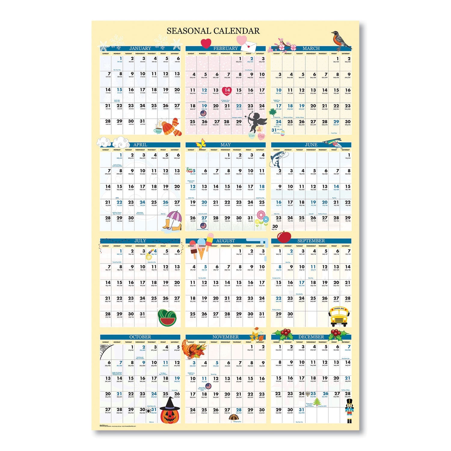 house-of-doolittle-recycled-seasonal-laminated-wall-calendar-num-hod3983_2