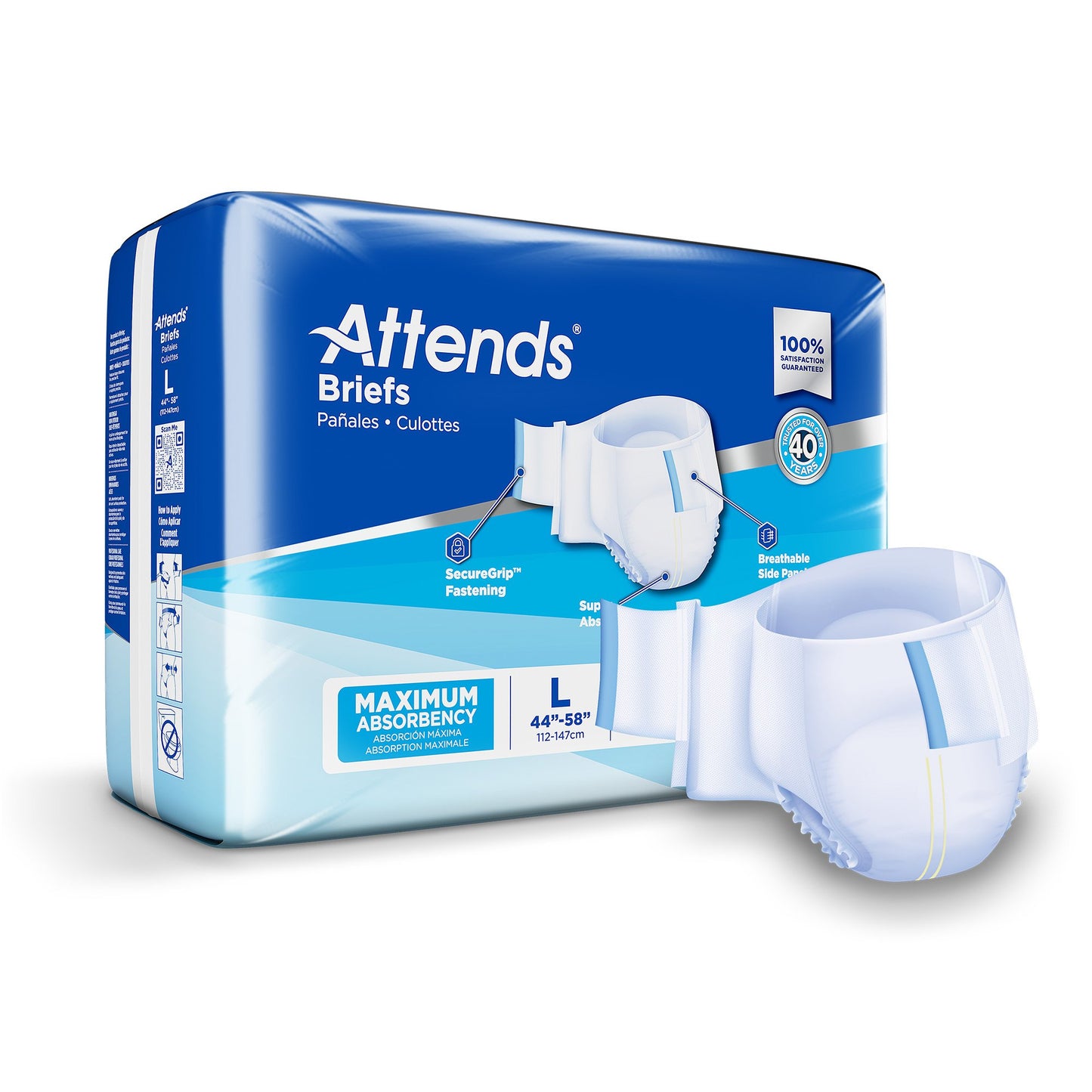 Attends® Unisex Incontinence Brief Large Disposable Heavy Absorbency (955305_BG)