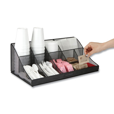 mind-reader-network-collection-11-compartment-coffee-cup-and-condiment-countertop-organizer-9-5-x-17-88-x-6-63-black-emscomorgmeshbl_2