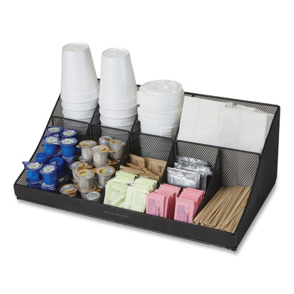 mind-reader-network-collection-11-compartment-coffee-cup-and-condiment-countertop-organizer-9-5-x-17-88-x-6-63-black-emscomorgmeshbl_3
