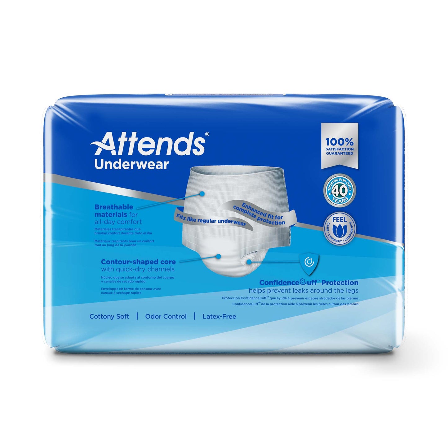 Attends® Unisex Adult Absorbent Underwear Pull On with Tear Away Seams Medium Disposable Heavy Absorbency (848957_CS)