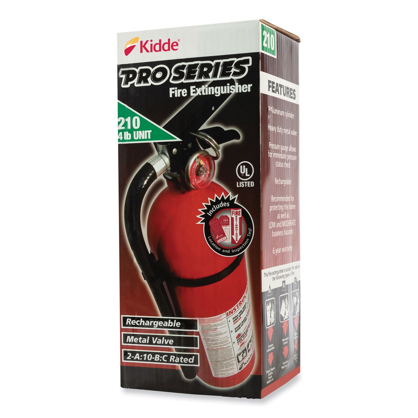 Kidde Pro 210 Fire Extinguisher, 2-A:10-B:C (KID21033044)