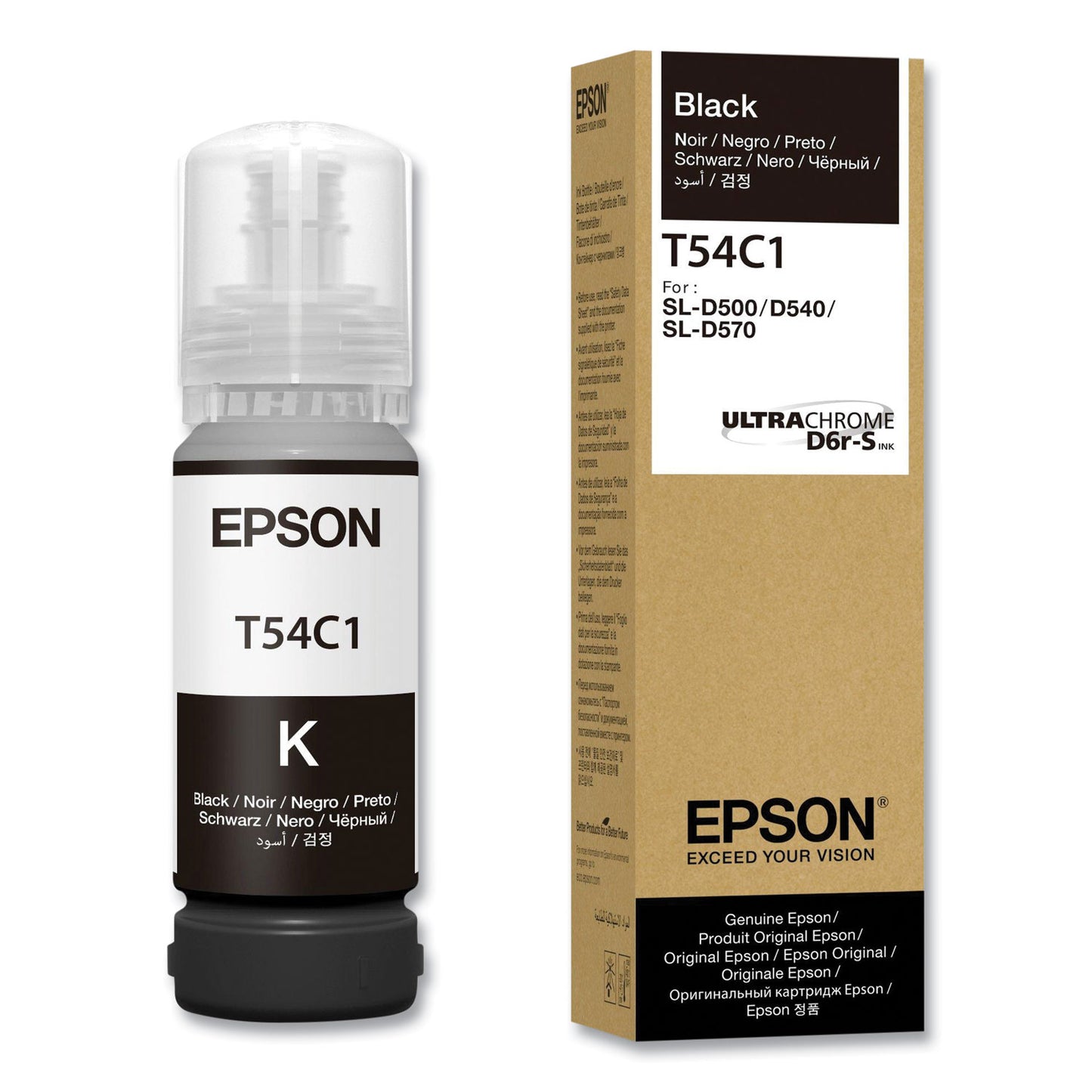 Epson® T54C120 (T54C) UltraChrome Ink, 70 mL, Black (EPST54C120)