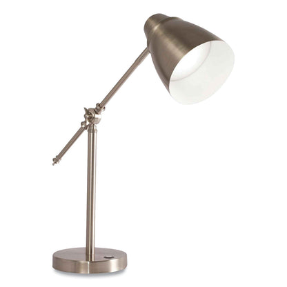 OttLite Desk Lamp - LED Bulb - Adjustable Brightness, Touch Sensitive Control Panel, USB Charging - Brushed Nickel - Desk Mountable - Silver (OTTCS01SV9SHPR)