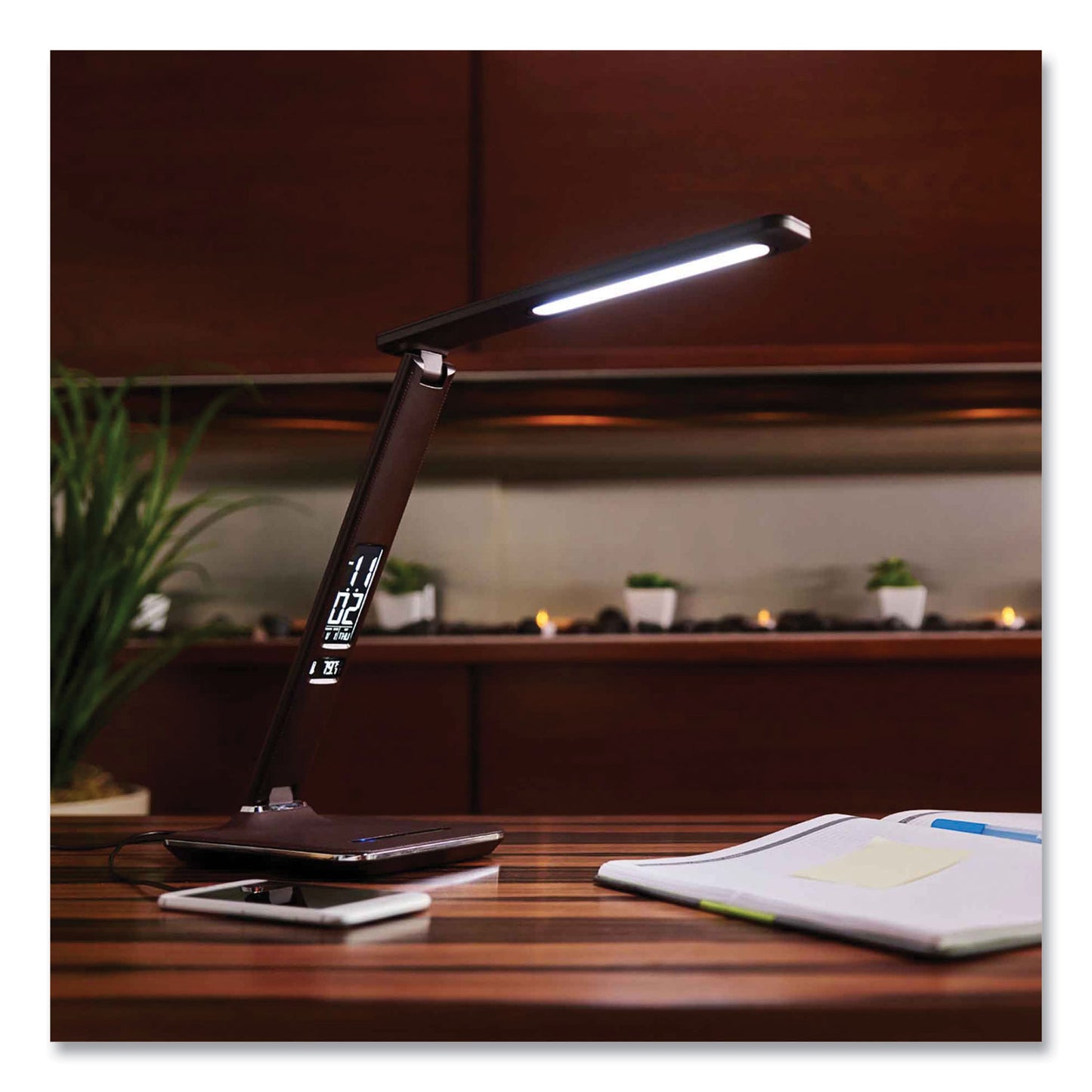 OttLite® Wellness Series Renew LED Desk Lamp, 23" High, Brown (OTTF1DY8BW9SHPR)