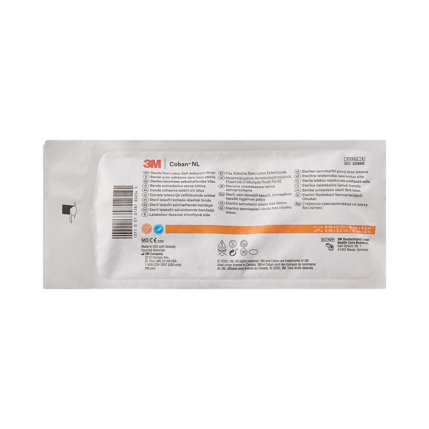 3M™ Coban™ LF Cohesive Bandage 6 Inch X 5 Yard Self-Adherent Closure Tan Sterile Standard Compression (388429_CS)