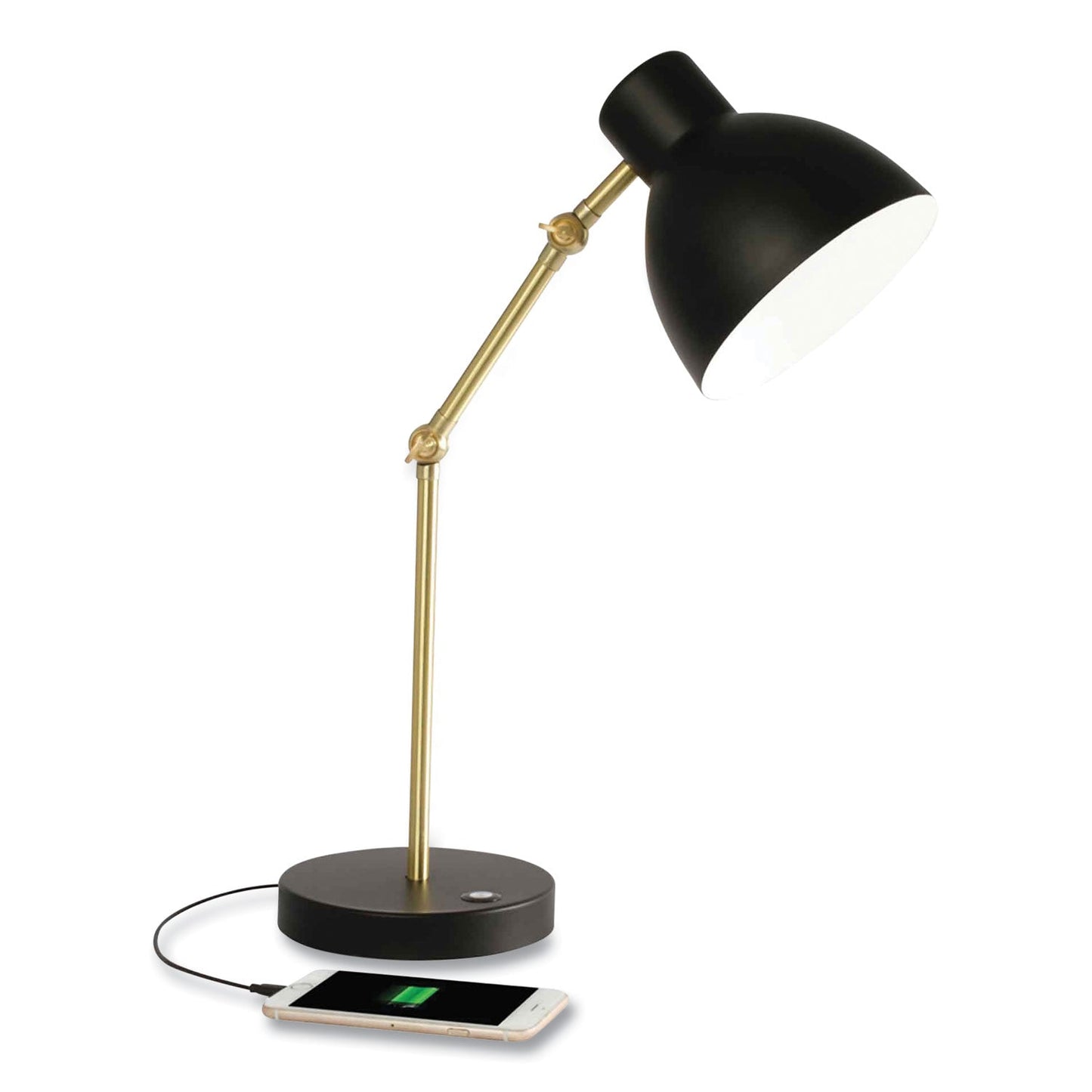 OttLite Wellness Series Direct LED Desk Lamp, 4" to 18" High, Brass (OTTCS01BS9SHPR)