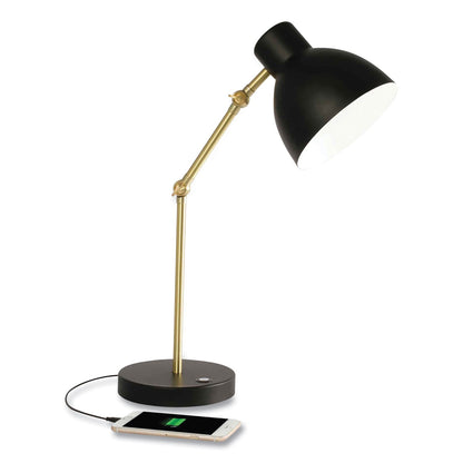 OttLite Wellness Series Direct LED Desk Lamp, 4" to 18" High, Brass (OTTCS01BS9SHPR)
