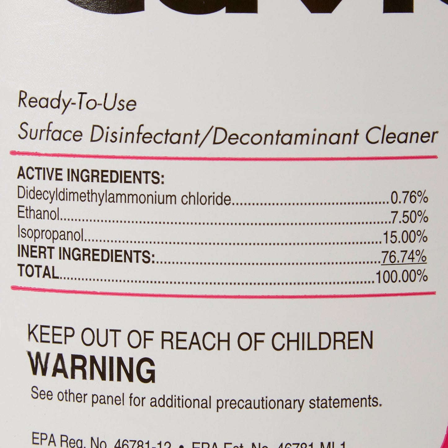 CaviCide1™ Surface Disinfectant Cleaner Alcohol Based Manual Pour Liquid 1 gal. Jug Alcohol Scent NonSterile (803721_CS)