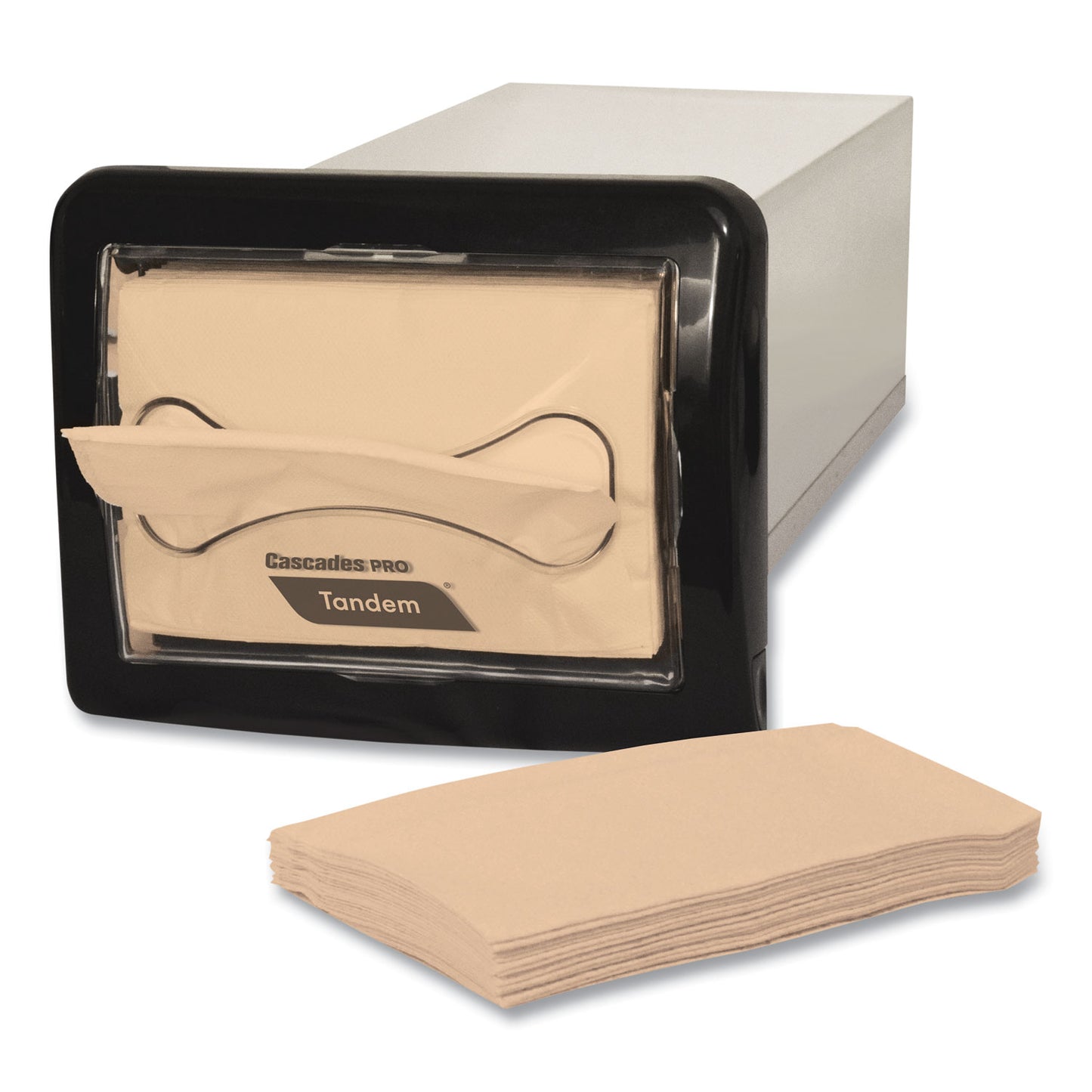 Cascades PRO Tandem In-Counter Interfold Napkin Dispenser, 8.63 x 18 x 6.5, Black (CSDC450)