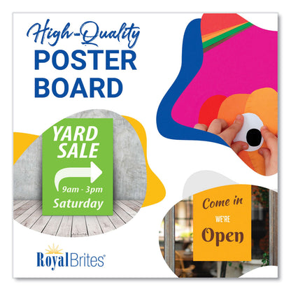 Royal Brites Premium Coated Poster Board, 11" x 14", Assorted Neon Colors, 5/Pack (GEO23500S)