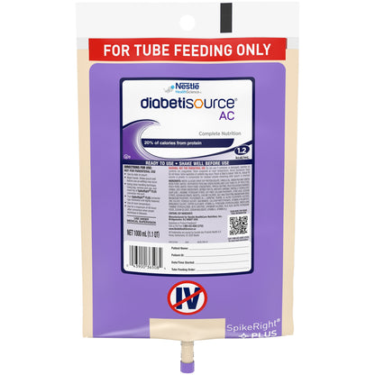 Diabetisource® AC Tube Feeding Formula Unflavored Liquid 1000 mL Ready to Hang Prefilled Container (693726_CS)