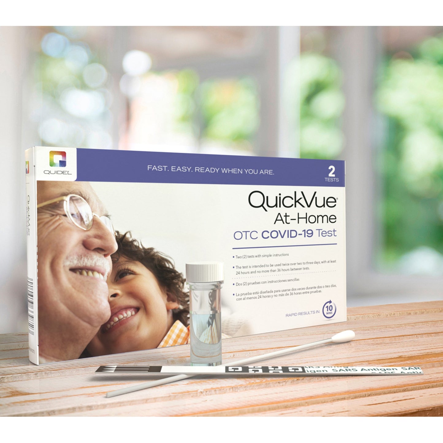 QuickVue® Respiratory Test Kit At-Home OTC COVID-19 Test 2 Tests CLIA Waived (1190065_BX)