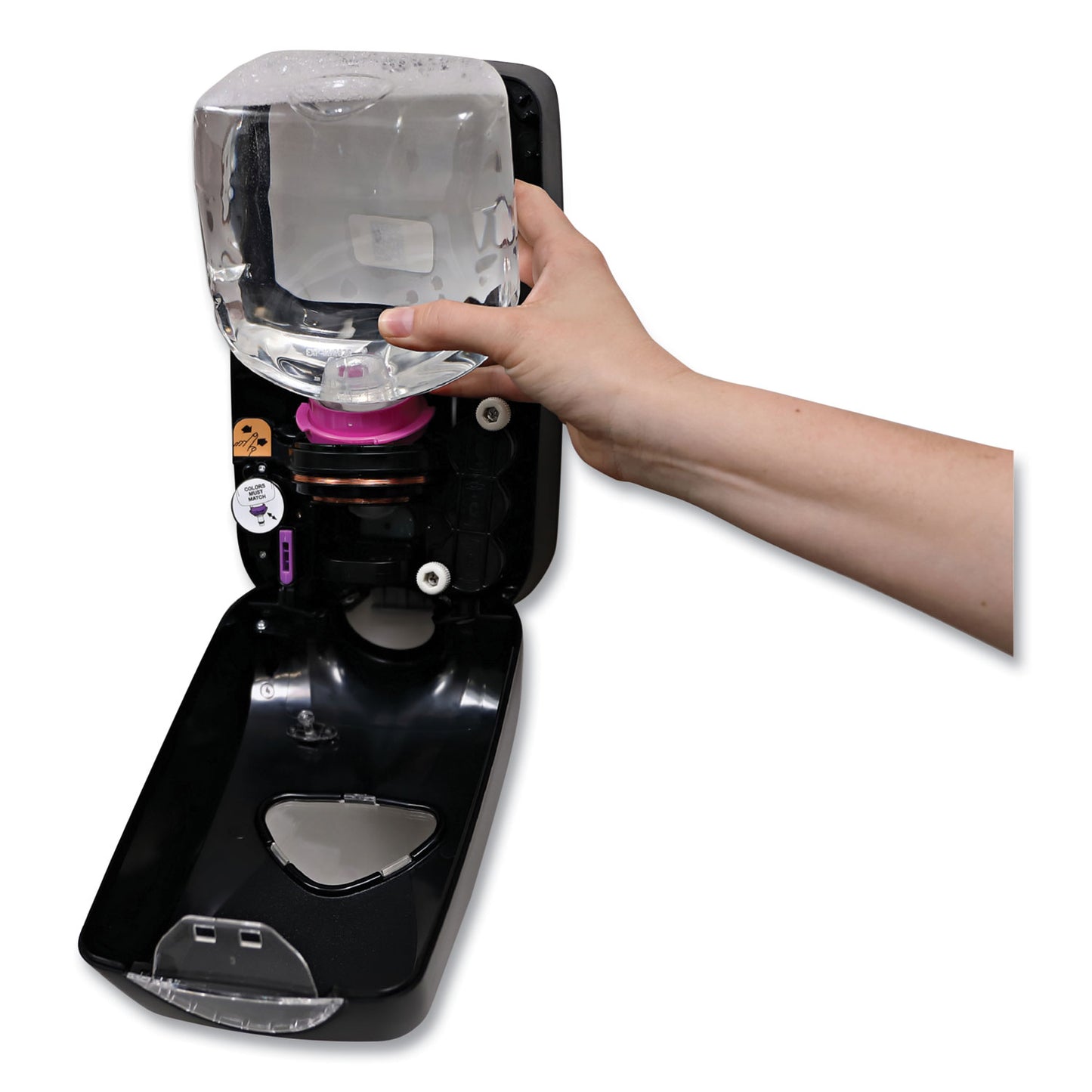 Boardwalk® Touch-Free Foam Soap Dispenser, 1,200 mL, 6 x 4.05 x 10.58, Black (BWK42200)