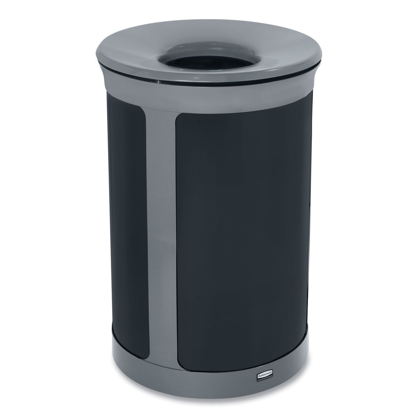Rubbermaid® Commercial ENHANCE Series Waste Receptacle, 23 gal, Metal, Pearl Gray/Umbra Gray (RCP2172849)