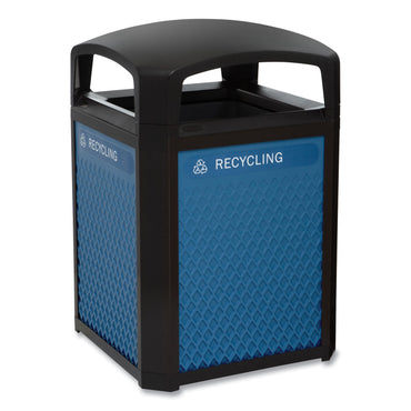 Rubbermaid® Commercial Medium Prelabeled Recycled Waste Panels for Tailor and Landmark Series Containers, 20.72" x 0.5" x 27.95", Blue, 4/Carton (RCP2182677)