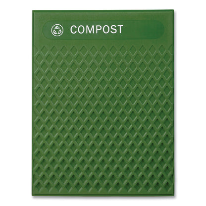 Rubbermaid® Commercial Medium Prelabeled Compost Waste Panels for Tailor and Landmark Series Containers, 20.72" x 0.5" x 27.95", Green, 4/Carton (RCP2182673)