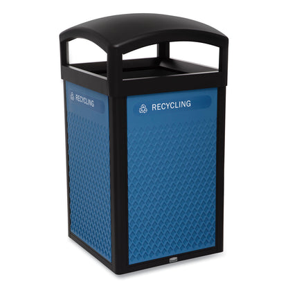 Rubbermaid® Commercial Large Prelabeled Recycled Waste Panels for Tailor and Landmark Series Containers, 20.72" x 0.5" x 34.33", Blue, 4/Carton (RCP2182674)