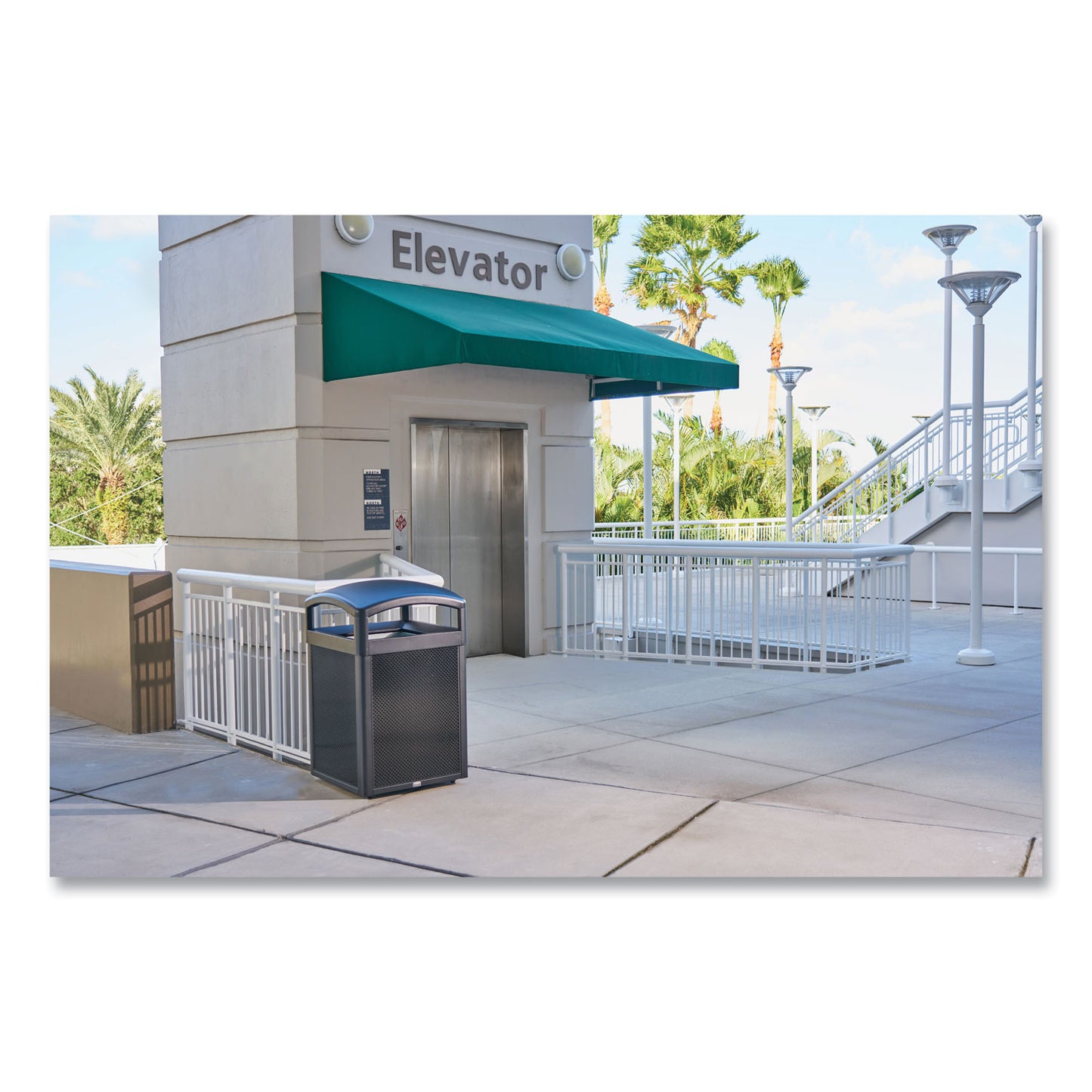 Rubbermaid® Commercial TAILOR Decorative Outdoor Waste Receptacle Frames, 51 gal, Metal, Black (RCP2182678)