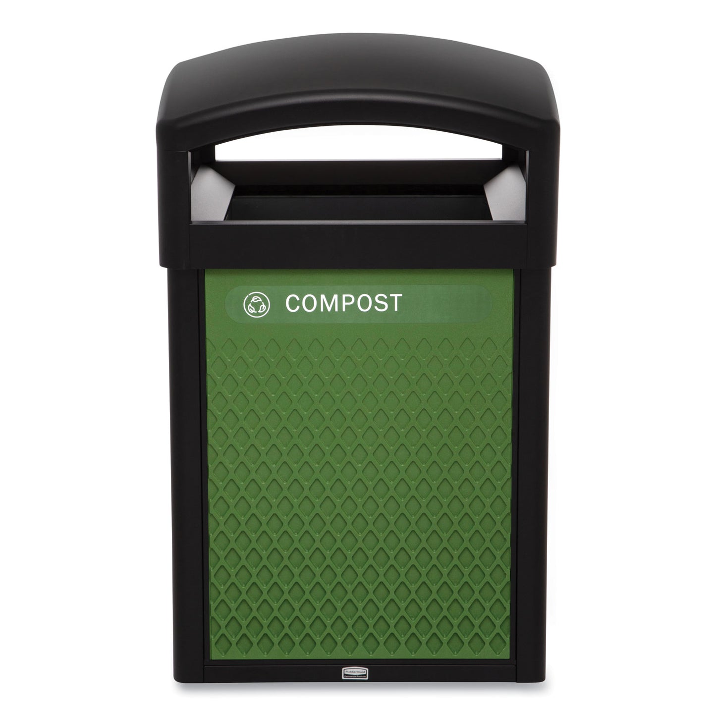 Rubbermaid® Commercial Medium Prelabeled Compost Waste Panels for Tailor and Landmark Series Containers, 20.72" x 0.5" x 27.95", Green, 4/Carton (RCP2182673)