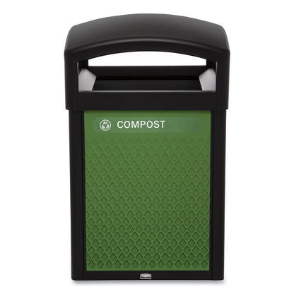 Rubbermaid® Commercial Medium Prelabeled Compost Waste Panels for Tailor and Landmark Series Containers, 20.72" x 0.5" x 27.95", Green, 4/Carton (RCP2182673)