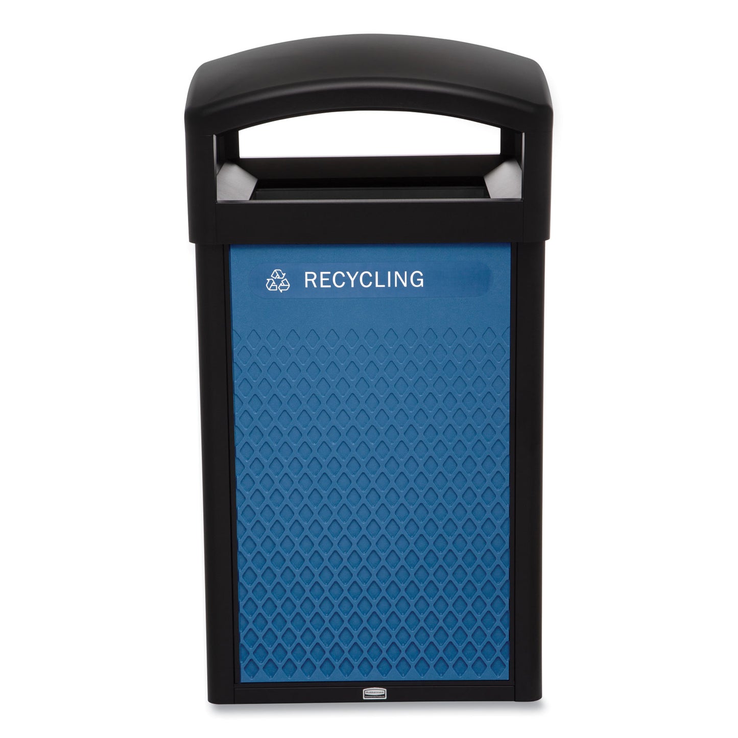 Rubbermaid® Commercial Large Prelabeled Recycled Waste Panels for Tailor and Landmark Series Containers, 20.72" x 0.5" x 34.33", Blue, 4/Carton (RCP2182674)