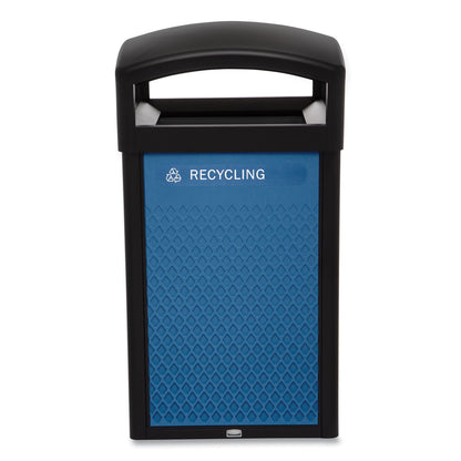 Rubbermaid® Commercial Large Prelabeled Recycled Waste Panels for Tailor and Landmark Series Containers, 20.72" x 0.5" x 34.33", Blue, 4/Carton (RCP2182674)