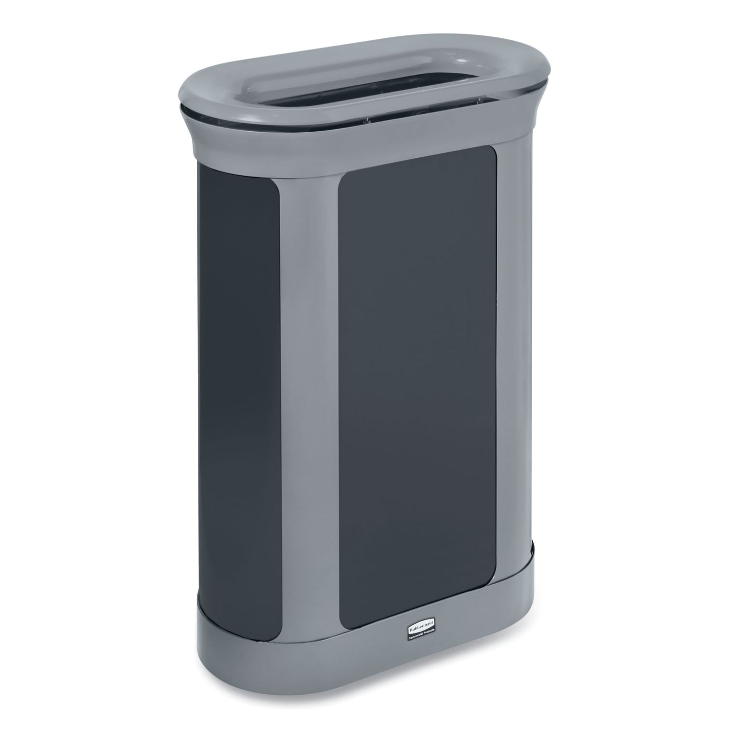 Rubbermaid® Commercial ENHANCE Series Waste Receptacle, 13 gal, Metal, Pearl Gray/Umbra Gray (RCP2172851)