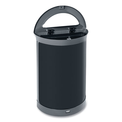 Rubbermaid® Commercial ENHANCE Series Waste Receptacle, 11.5 gal, Metal, Umbra Gray/Pearl Gray (RCP2172845)
