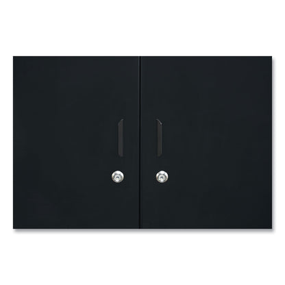 Rubbermaid® Commercial RESIST Dual Stream Waste and Recycling Container, 46 gal, Metal, Black (RCP2184980)