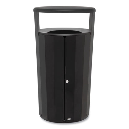 Rubbermaid® Commercial RESIST Round Waste Container, 33 gal, Metal, Black (RCP2185041)