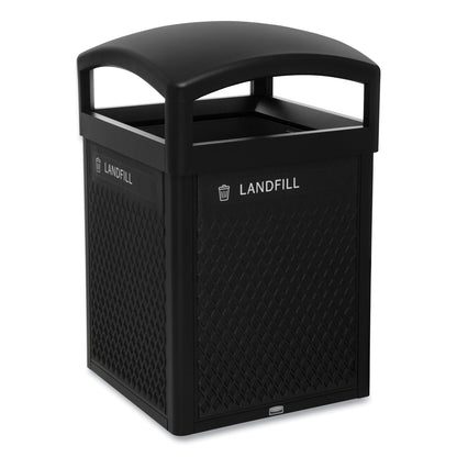 Rubbermaid® Commercial Medium Prelabeled Landfill Waste Panels for Tailor and Landmark Series Containers, 20.72" x 0.5" x 27.95", Black, 4/Carton (RCP2182671)