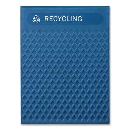 Rubbermaid® Commercial Medium Prelabeled Recycled Waste Panels for Tailor and Landmark Series Containers, 20.72" x 0.5" x 27.95", Blue, 4/Carton (RCP2182677)