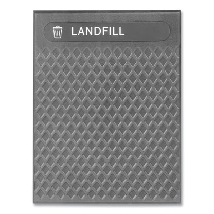Rubbermaid® Commercial Medium Prelabeled Landfill Waste Panels for Tailor and Landmark Series Containers, 20.72" x 0.5" x 27.95", Black, 4/Carton (RCP2182671)